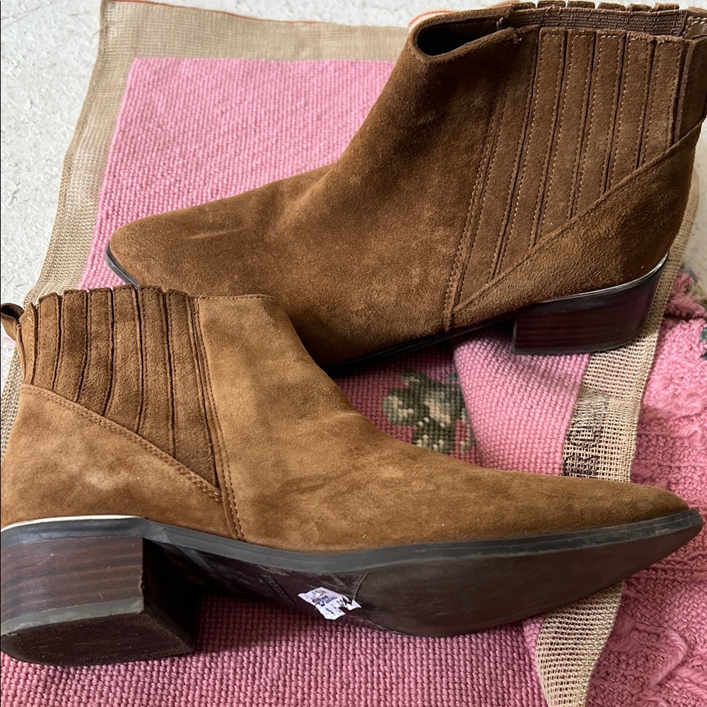 Marc Fisher Chestnut Suede Ankle Booties